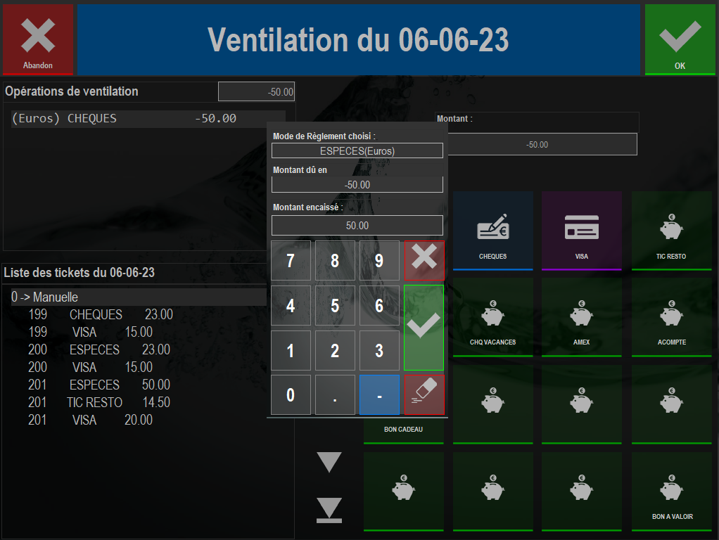 étape 2 : calculatrice pour indiquer le montant